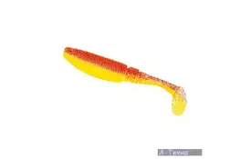 Силикон рыболовный Nomura Rolling Shad 75мм 4гр. цвет-087 (yellow red glitter) 10шт (NM70108707) - Фото