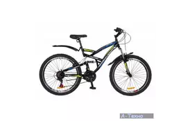 Велосипед Discovery 26" CANYON 2018 AM2 14G Vbr рама-19" St черно-сине-зеленый (OPS-DIS-26-126) - Фото