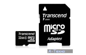 Карта пам'яті 32Gb microSDHC class 4 Transcend (TS32GUSDHC4) - Фото