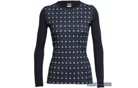 Термофутболка Icebreaker Oasis LS Crewe Align WMN black/snow S (103 478 001 S) - Фото