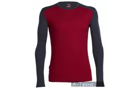 Термофутболка Icebreaker Tech Top LS Crewe MEN oxblood/stealth L (103 306 601 L) - Фото
