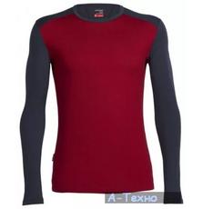 Термофутболка Icebreaker Tech Top LS Crewe MEN oxblood/stealth M (103 306 601 M)
