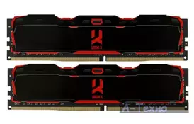 Модуль пам'яті для комп'ютера DDR4 16GB (2x8GB) 3000 MHz Iridium X Black GOODRAM (IR-X3000D464L16S/16GDC) - Фото