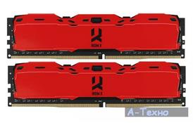 Модуль пам'яті для комп'ютера DDR4 16GB (2x8GB) 3000 MHz IRDM Red GOODRAM (IR-XR3000D464L16S/16GDC) - Фото