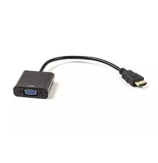 Кабель-переходник PowerPlant HDMI - VGA, 0.15m, позолоченные коннекторы, черный (CA910885) 
