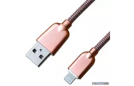 Дата кабель USB 2.0 AM to Lightning 1.0m 1.5A Rose Gold Grand-X (ML02RG) - Фото