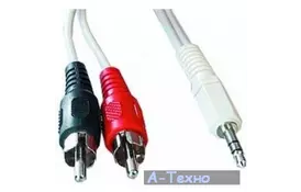 Кабель мультимедийный Jack 3.5mm папа/2RCA папа Cablexpert (CCA-458-10M) - Фото