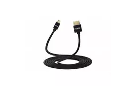 Кабель HDMI 2Е (AM/microAM) V1.4, Ultra Slim, Aluminium, black 2m - Фото