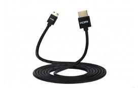 Кабель HDMI 2Е (AM/miniAM) V1.4, Ultra Slim, Aluminium, black 2m - Фото