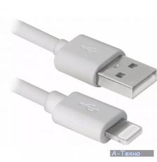 Дата кабель USB 2.0 AM to Lightning 3.0m ACH01-10BH white Defender (87466)