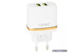 Зарядний пристрій LDNIO DL-AC52 2*USB, 2.4A, White (55414) - Фото