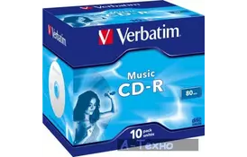 Диск CD Verbatim 700Mb 16x Jewel Case 10 Pack Music (43365) - Фото