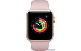 Смарт-часы Apple Series 3 GPS, 38mm Gold Aluminium Case with Pink Band (MQKW2FS/A) - Фото