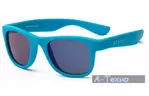 Детские солнцезащитные очки Koolsun Wawe неоново-голубые (Размер 1+) (KS-WANB001)