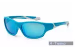 Детские солнцезащитные очки Koolsun Sport бирюзово-белые (Размер 3+) (KS-SPBLSH003)