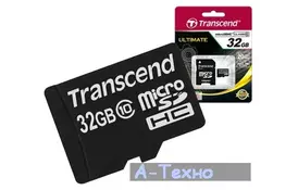 Карта памяти Transcend 32Gb microSDHC class 10 (TS32GUSDHC10) - Фото