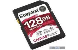 Карта памяти KINGSTON SDXC 128GB Class 10 UHS-I U3 R100/W80 MB/s (SDR/128GB) - Фото