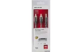 Кабель мультимедийный RCA Belkin 2xRCA M/M 3.5мм 1м (F3Y116BT1M) - Фото