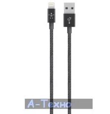 Дата кабель USB 2.0 AM to Lightning 1.2m MIXIT PREMIUM METALLIC black Belkin (F8J144BT04-BLK)