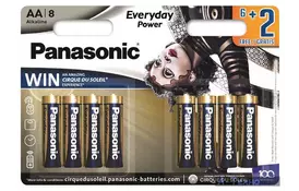 Батарейка PANASONIC AA LR6 Everyday Power Cirque du Soleil * 8 (LR6REE/8B2FCDS) - Фото