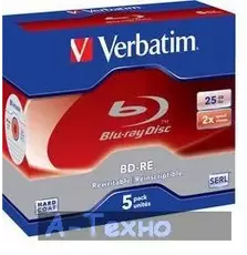 Диск BD Verbatim 25Gb 2x Jewel 5шт Hard Coat (43615)