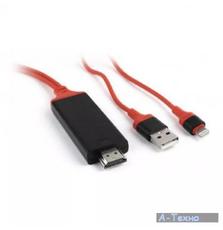 Дата кабель USB 2.0 AM/Lightning to HDMI 1.5m Cablexpert (CC-LMHL-01)
