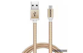 Дата кабель USB 2.0 – Micro USB 1.0m Golden ADATA (AMUCAL-100CMK-CGD) - Фото