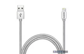 Дата кабель USB 2.0 – Lightning 1.0m Silver ADATA (AMFIAL-100CMK-CSV) - Фото