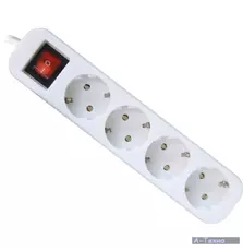 Сетевой удлинитель Defender S418 1.8 m 4 роз switch white (99237)