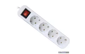 Сетевой удлинитель Defender S418 1.8 m 4 роз switch white (99237) - Фото