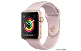 Смарт-часы Apple Series 3 GPS, 42mm Gold Aluminium Case with Pink Band (MQL22FS/A) - Фото