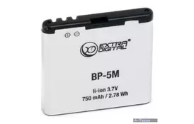 Аккумуляторная батарея EXTRADIGITAL Nokia BP-5M (750 mAh) (BMN6291) - Фото