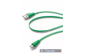 Дата кабель USB 2.0 AM to Micro 5P 1.0m green CellularLine (USBDATACMICROUSBG) - Фото