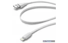 Дата кабель USB 2.0 AM to Micro 5P 1.0m white CellularLine (USBDATACMICROUSBW) - Фото