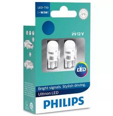 Автолампа PHILIPS W5W Ultinon LED, 4000K 12V, 2шт/бл. (11961ULW4X2)