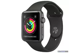Смарт-часы Apple Watch Series 3 GPS, 42mm SpaceGrey Aluminium Case Black Band (MQL12FS/A) - Фото