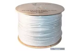 Кабель телевізійний Ritar 0,81 мм.CU, 64x0.12m CCA экран, + 2*0.5 power, белый PVC (RT-W305-RG59+2x0.5mm) - Фото