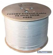 Кабель телевизионный Ritar 1,02 мм.CCS, 80x0.12m CCA экран, 75 Ом, 305м (RT-W305-F660BV)