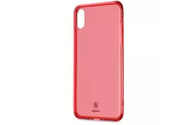 Чехол Baseus для iPhone X/Xs Simple Series Anti-Fall Transparent Red - Фото