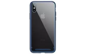 Чехол Baseus See-through glass protective для iPhone X, Blue (WIAPIPHX-YS03)  - Фото