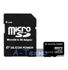 Карта памяти Silicon Power 32Gb microSDHC class 6 (SP032GBSTH006V10-SP)