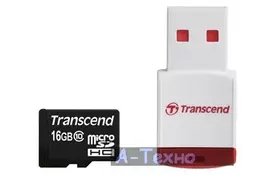 Карта пам'яті Transcend 16Gb microSDHC class 10 (TS16GUSDHC10-P3) - Фото