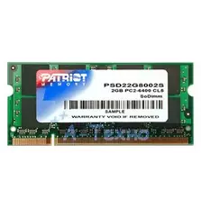 Модуль памяти для ноутбука SoDIMM DDR2 2GB 800 MHz Patriot (PSD22G8002S)