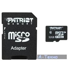 Карта памяти Patriot 32GB microSD class10 (PSF32GMCSDHC10)