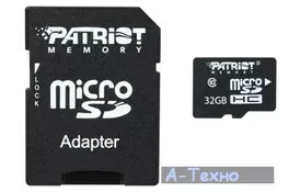 Карта памяти Patriot 32GB microSD class10 (PSF32GMCSDHC10) - Фото