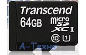 Карта пам'яті Transcend 64Gb microSDXC Class10 UHS-I (TS64GUSDU1) - Фото