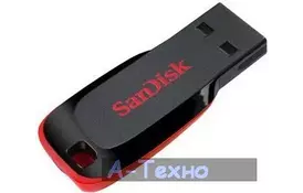 USB флеш накопитель SANDISK 64GB Cruzer Blade Black/red USB 2.0 (SDCZ50-064G-B35) - Фото