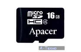 Карта пам'яті Apacer 16GB microSDHC Class4 w/o Adapter RP (AP16GMCSH4-RA) - Фото