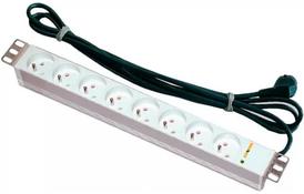 Силовой блок Conteg 19 1U 8xSchuko, с выключателем, с кабелем (DP-RP-08SCHUS) - Фото