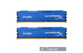 Модуль пам'яті для комп'ютера DDR3 16Gb (2x8GB) 1600 MHz HyperX Fury Fury Blu Kingston (HX316C10FK2/16) - Фото